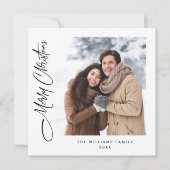 ミニマルエレガントリストクリスマス2写真QRコード シーズンカード (正面)