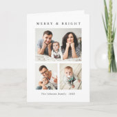 ミニマルエレガントリストクリスマス3写真QRコード シーズンカード (正面)