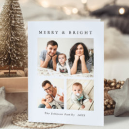 ミニマルエレガントリストクリスマス3写真QRコード シーズンカード