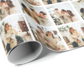 ミニマルエレガントリストクリスマス4フォトコラージュ ラッピングペーパー (ロールコーナー)