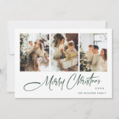 ミニマルエレガントリストクリスマス4写真QRコード シーズンカード (正面)