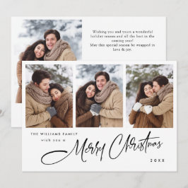 ミニマルエレガントリストクリスマス4写真QRコード シーズンカード