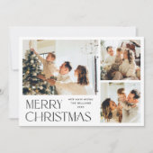 ミニマルエレガントリストクリスマス4写真QRコード シーズンカード (正面)