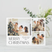 ミニマルエレガントリストクリスマス4写真QRコード シーズンカード (スタンド正面)