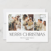 ミニマルエレガントリストクリスマス4写真QRコード シーズンカード (正面)