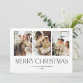 ミニマルエレガントリストクリスマス4写真QRコード シーズンカード (スタンド正面)