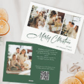 ミニマルエレガントリストクリスマス4写真QRコード シーズンカード