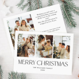 ミニマルエレガントリストクリスマス4写真QRコード シーズンカード