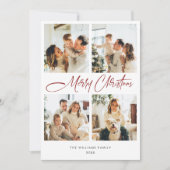 ミニマルエレガントリストクリスマス5写真QRコード シーズンカード (正面)