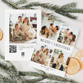 ミニマルエレガントリストクリスマス5写真QRコード シーズンカード