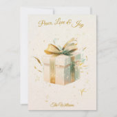 ミニマルエレガントリストクリスマス&ギフトイラストレーション 招待状 (正面)