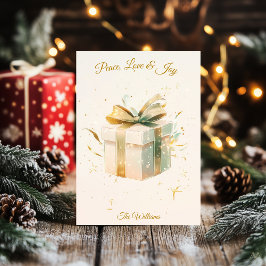 ミニマルエレガントリストクリスマス&ギフトイラストレーション 招待状