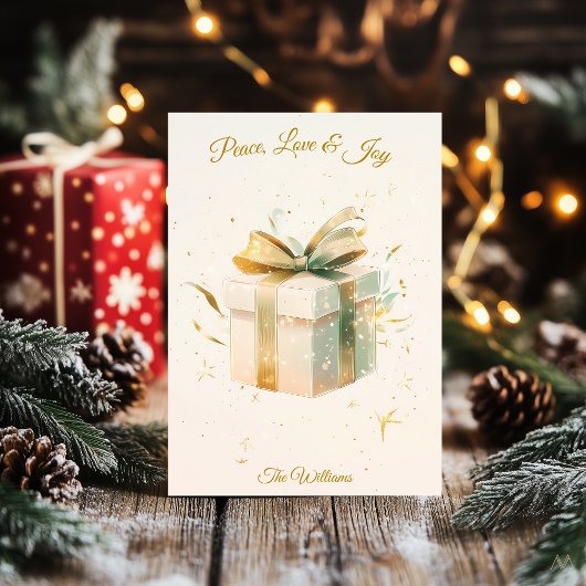 ミニマルエレガントリストクリスマス&ギフトイラストレーション 招待状