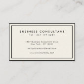 ミニマルエレガントリストクリームとブラックプロフェッショナル 名刺 (裏面)