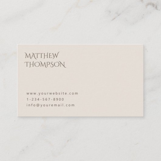 ミニマルエレガントリストクリームアイボリープロフェッショナル 名刺 (裏面)