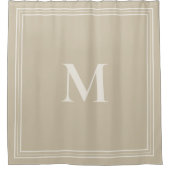 ミニマルエレガントリストクリームアイボリーモノグラム シャワーカーテン (正面)