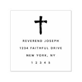 ミニマルエレガントリストクルシフィックスクロス差出人住所 セルフインキングスタンプ (デザイン)