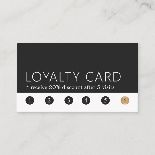 ミニマルエレガントリストグレーホワイト金ゴールドサロン ロイヤリティカード (正面)