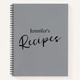 ミニマルエレガントリストグレーレシピ ノートブック