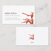 ミニマルエレガントリストコーラルビジネスカード 名刺 (正面/裏面)