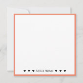 ミニマルエレガントリストコーラル縁どタイポグラフィ名 ノートカード (正面)