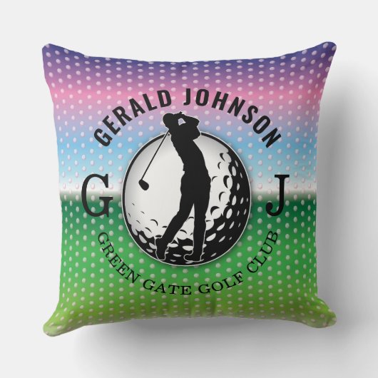 ミニマルエレガントリストゴルファーデザイン装飾用クッション クッション (裏面)