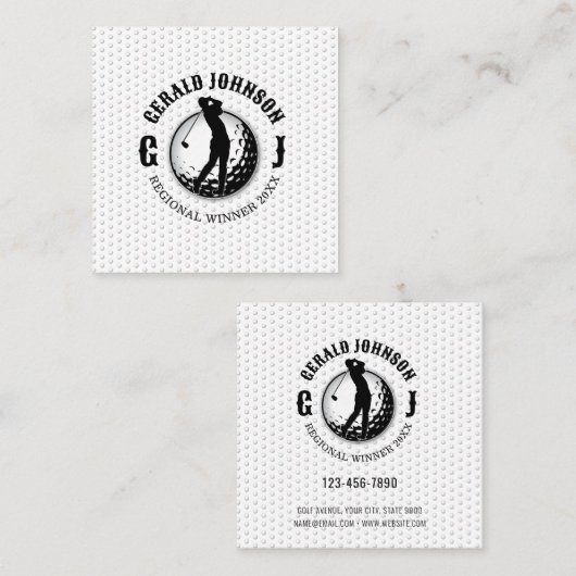 ミニマルエレガントリストゴルフデザイン スクエア名刺 (正面/裏面)
