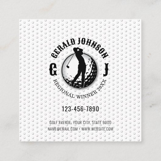 ミニマルエレガントリストゴルフデザイン スクエア名刺 (裏面)