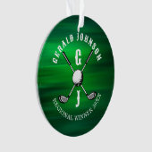 ミニマルエレガントリストゴルフモノグラムデザイン オーナメント (正面)