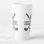 ミニマルエレガントリストゴルフモノグラムデザイン カフェラテマグ (正面)