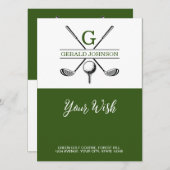 ミニマルエレガントリストゴルフモノグラムデザイン シーズンカード (正面/裏面)
