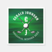 ミニマルエレガントリストゴルフモノグラムデザイン スタンダードカクテルナプキン (正面)