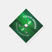 ミニマルエレガントリストゴルフモノグラムデザイン スタンダードカクテルナプキン (角)