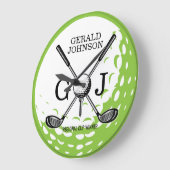 ミニマルエレガントリストゴルフモノグラムデザイン ラージ壁時計 (傾斜)