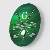 ミニマルエレガントリストゴルフモノグラムデザイン ラージ壁時計 (傾斜)