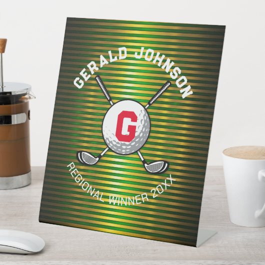 ミニマルエレガントリストゴルフモノグラムデザイン 台座サイン (インサイチュ)