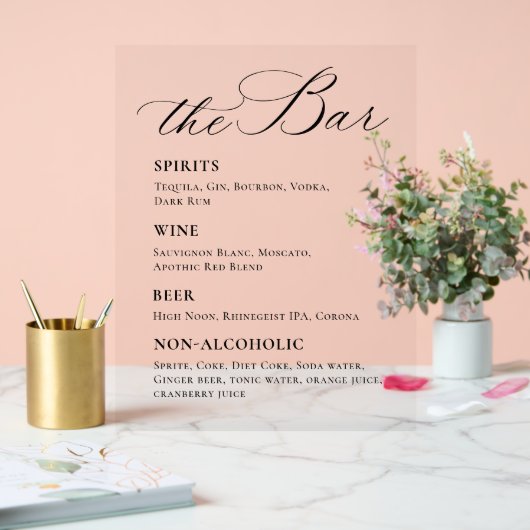 ミニマルエレガントリストシグネチャーカクテルミモザバー アクリルサイン (ウェディング)