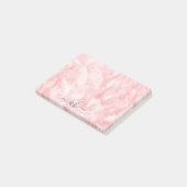 ミニマルエレガントリストシックなコーラルピンクの羽毛テクスチャ ポストイット (アングル)