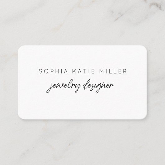 ミニマルエレガントリストシック手作りジュエリーデザイナー 名刺 (正面)