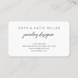 ミニマルエレガントリストシック手作りジュエリーデザイナー 名刺