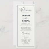 ミニマルエレガントリストシック結婚式 プログラム (正面)