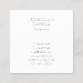 ミニマルエレガントリストスクエアデザインモダンルクスプレーン スクエア名刺 (裏面)