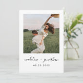 ミニマルエレガントリストスクエア結婚フォト 招待状 (スタンド正面)