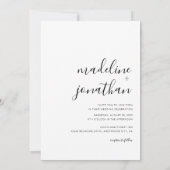 ミニマルエレガントリストスクエア結婚フォト 招待状 (裏面)