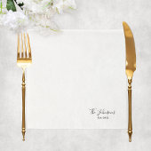 ミニマルエレガントリストスクリプトタイポグラフィファミリ名 スタンダードカクテルナプキン