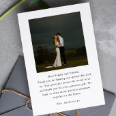 ミニマルエレガントリストスクリプトハート結婚の写真 サンキューカード