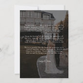 ミニマルエレガントリストスクリプトハート結婚写真 サンキューカード (裏面)