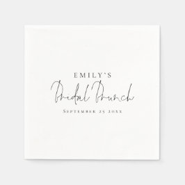 ミニマルエレガントリストスクリプトブライダルシャワーブランチ スタンダードカクテルナプキン