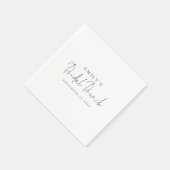 ミニマルエレガントリストスクリプトブライダルシャワーブランチ スタンダードカクテルナプキン (角)