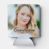 ミニマルエレガントリストスクリプト卒業写真パーティー 缶クーラー (裏面)